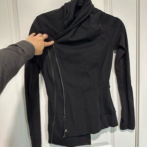 lululemon athletica Black Asymmetrical Zip Top